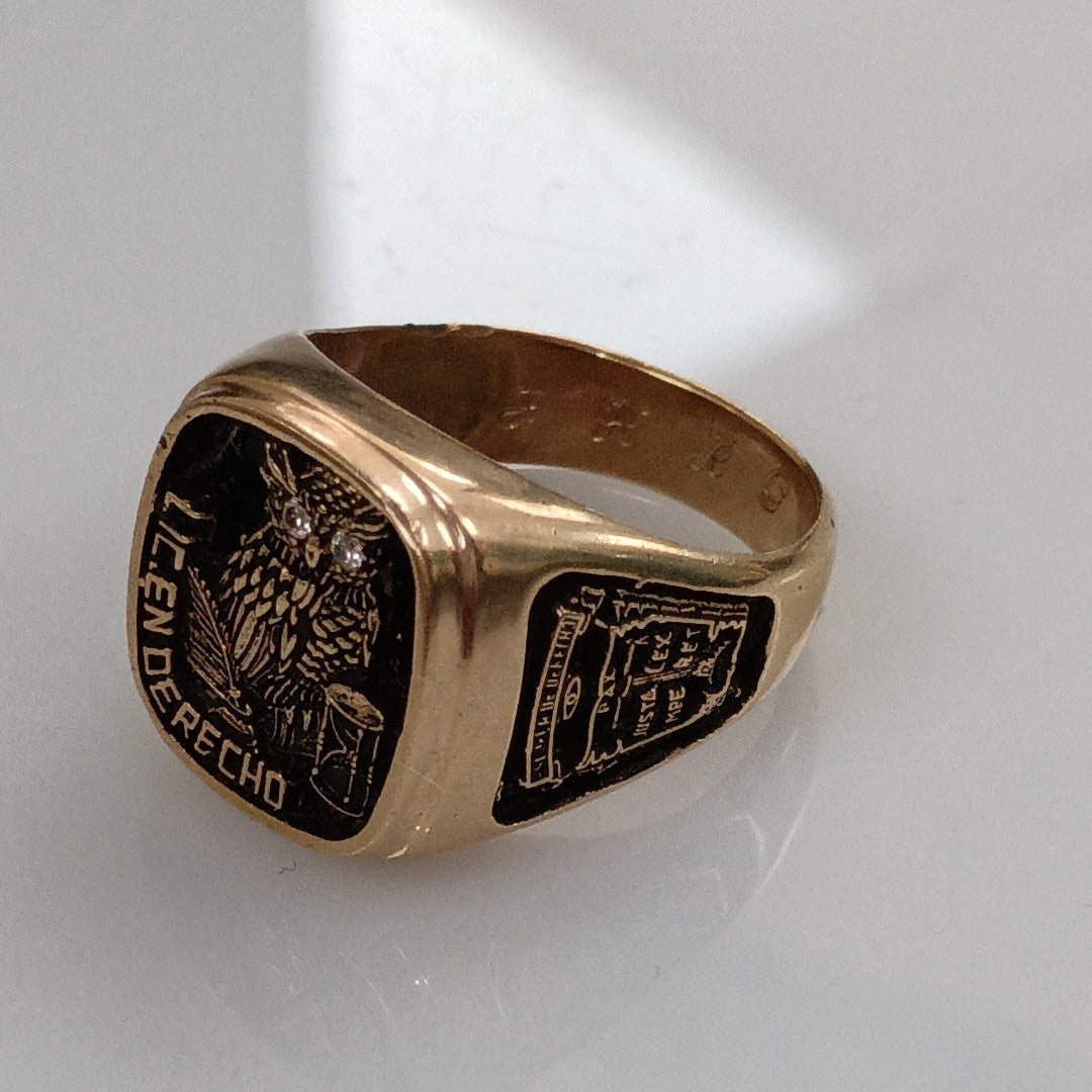 ANILLO DE GRADUACIÓN ORO 8 K 12.8 GRMS (SEMINUEVO)