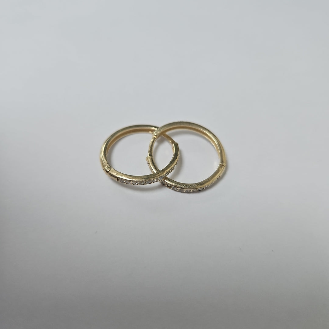 ARETES ARRACADAS C CIRCONIAS 14K 2 GR (NUEVO)