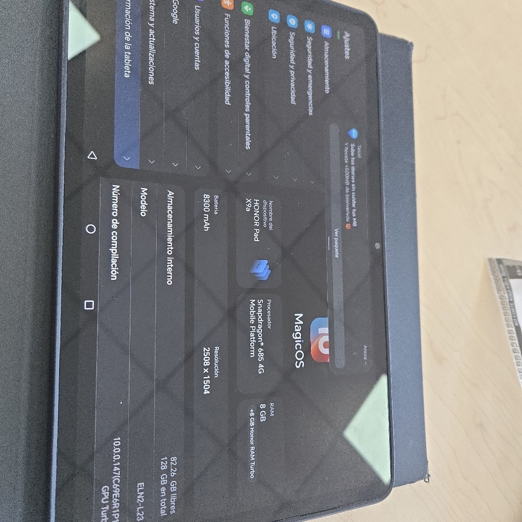 TABLETA HONOR PAD X9A ELN2-L23 (2025) 128 GB 8 GB RAM (SEMINUEVO)