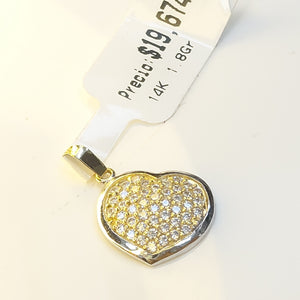 DIJE CORAZON CON CIRCONIAS 14K 1.8 GR (NUEVO)
