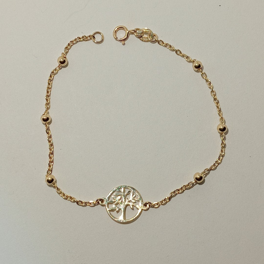 PULSERA TEJIDO ESPECIAL ARBOL 14K 18 CM 1.8 GR (NUEVO)