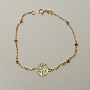 PULSERA TEJIDO ESPECIAL ARBOL 14K 18 CM 1.8 GR (NUEVO)