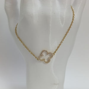 PULSERA TEJIDO ESPECIAL C CIRCONIAS 14K 18 CM 1.8 GR (NUEVO)