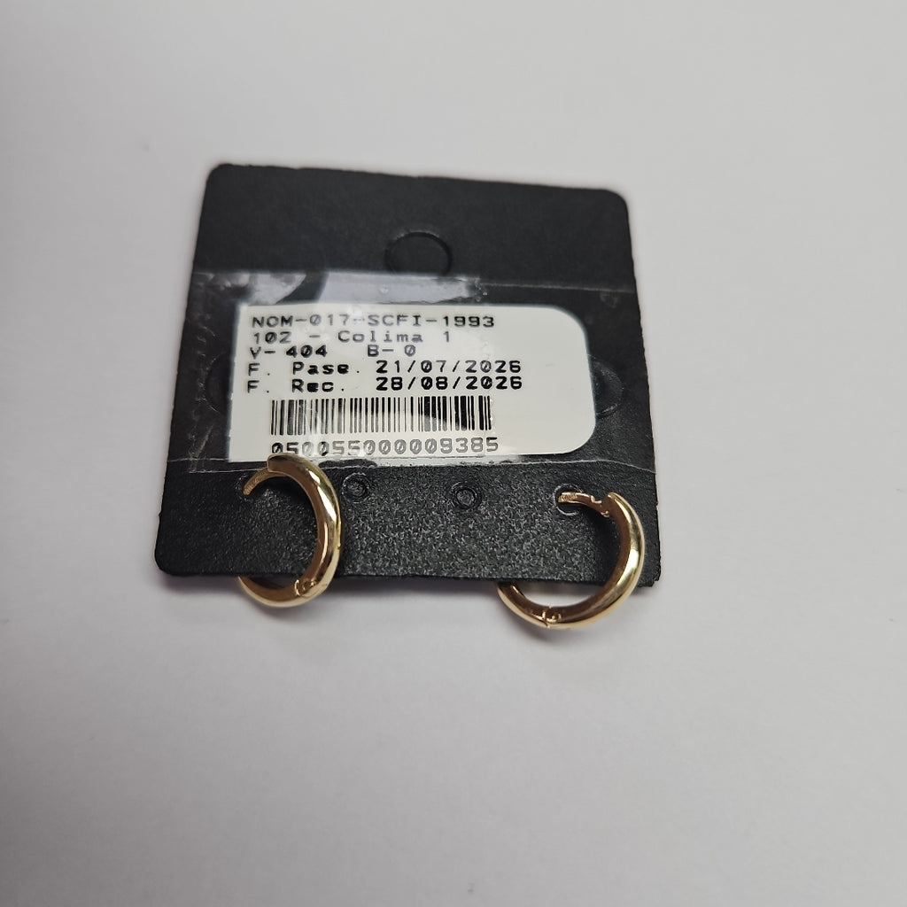 ARETES HUGGIES LISAS 14K 1.3 GR (NUEVO)