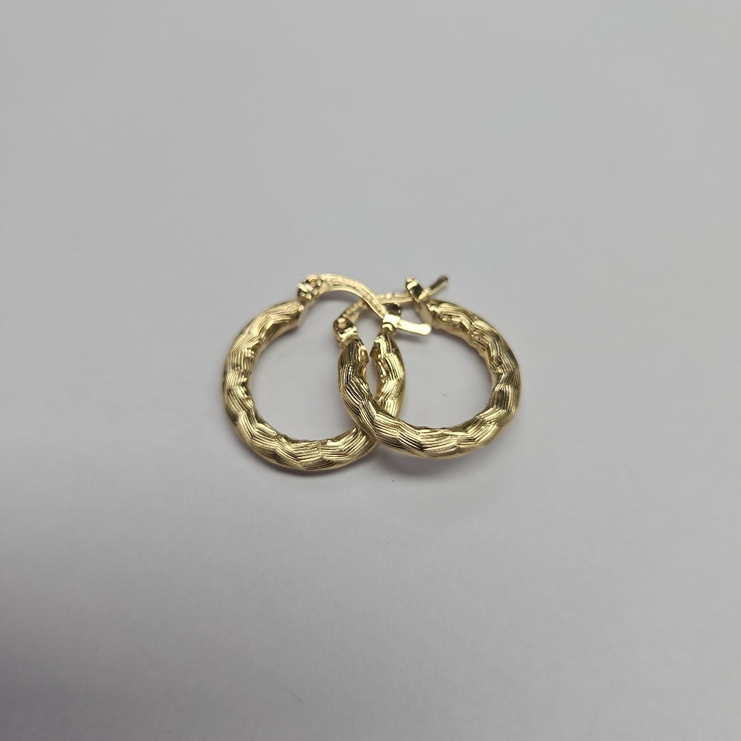 ARETES TEJIDO ARRACADAS ASTRIADAS 14K 1.9 GR (NUEVO)