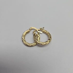 ARETES TEJIDO ARRACADAS ASTRIADAS 14K 1.9 GR (NUEVO)