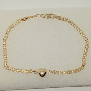 PULSERA ESPECIAL C CORAZON 14K 18 CM 2.6 GR (NUEVO)