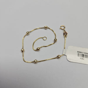 PULSERA ESPECIAL CON BOLITAS 14K 18 CM 1.4 GR (NUEVO)
