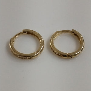ARETES HUGGIES C CIRCONIA 14K 1.7 GR (NUEVO)