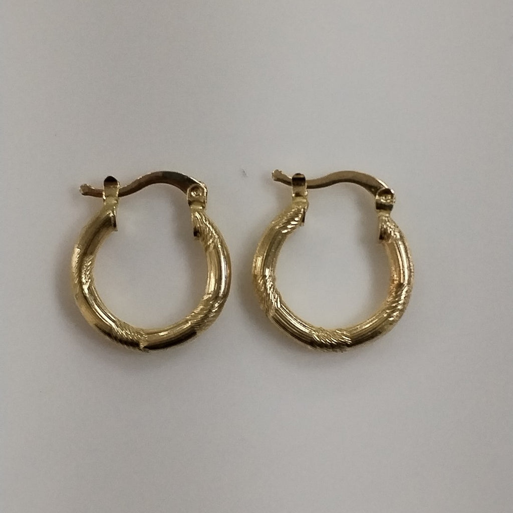 ARETES TEJIDO ARRACADAS CON DISEÑO 14K 2.6 GR (NUEVO)