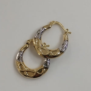 ARETES ARRACADAS COMBINADAS CON INFINITO 14K 2.3 GR (NUEVO)