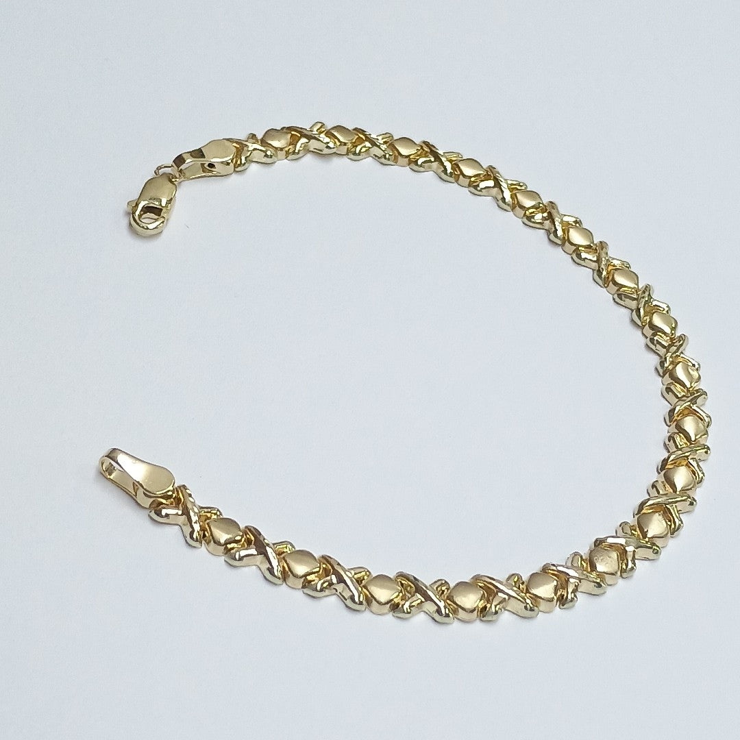 PULSERA ESPECIAL XOXO 14K 18 CM 6.1 GR (NUEVO)