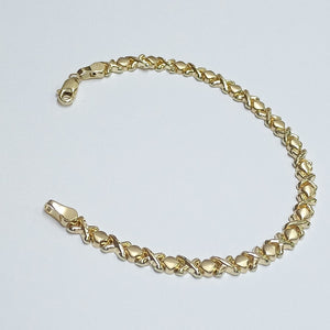 PULSERA ESPECIAL XOXO 14K 18 CM 6.1 GR (NUEVO)