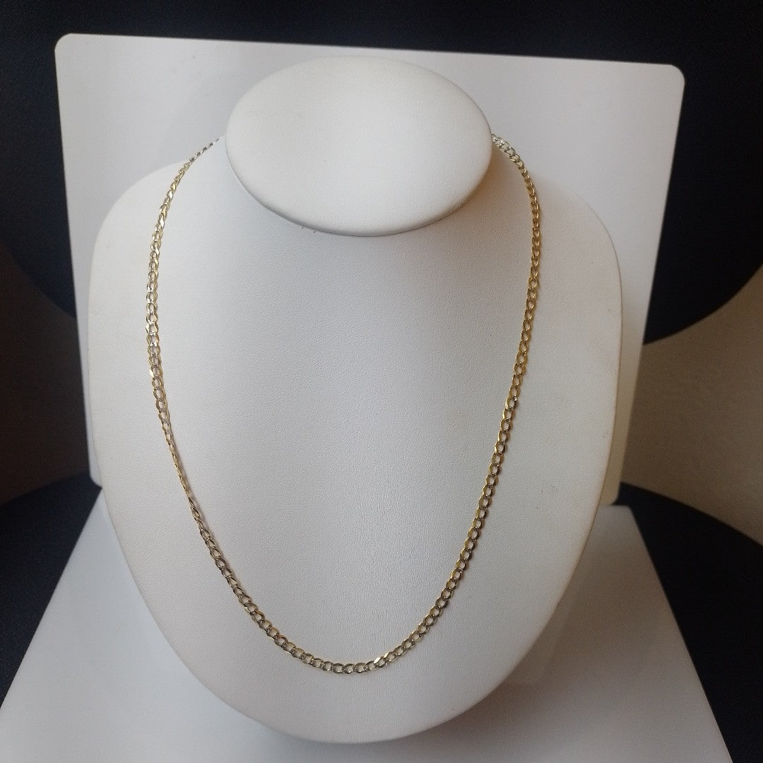 CADENAS BARBADA DIAMANTADA ORO 14K 55 CM 8.9 GR (NUEVO)