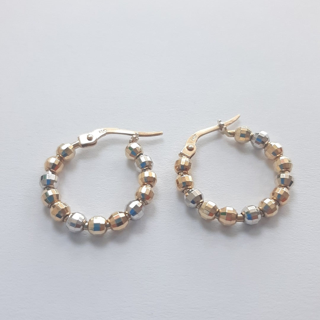 ARRACADAS PAR ORO COMBINADO 14 K 3 GRMS (SEMINUEVO)