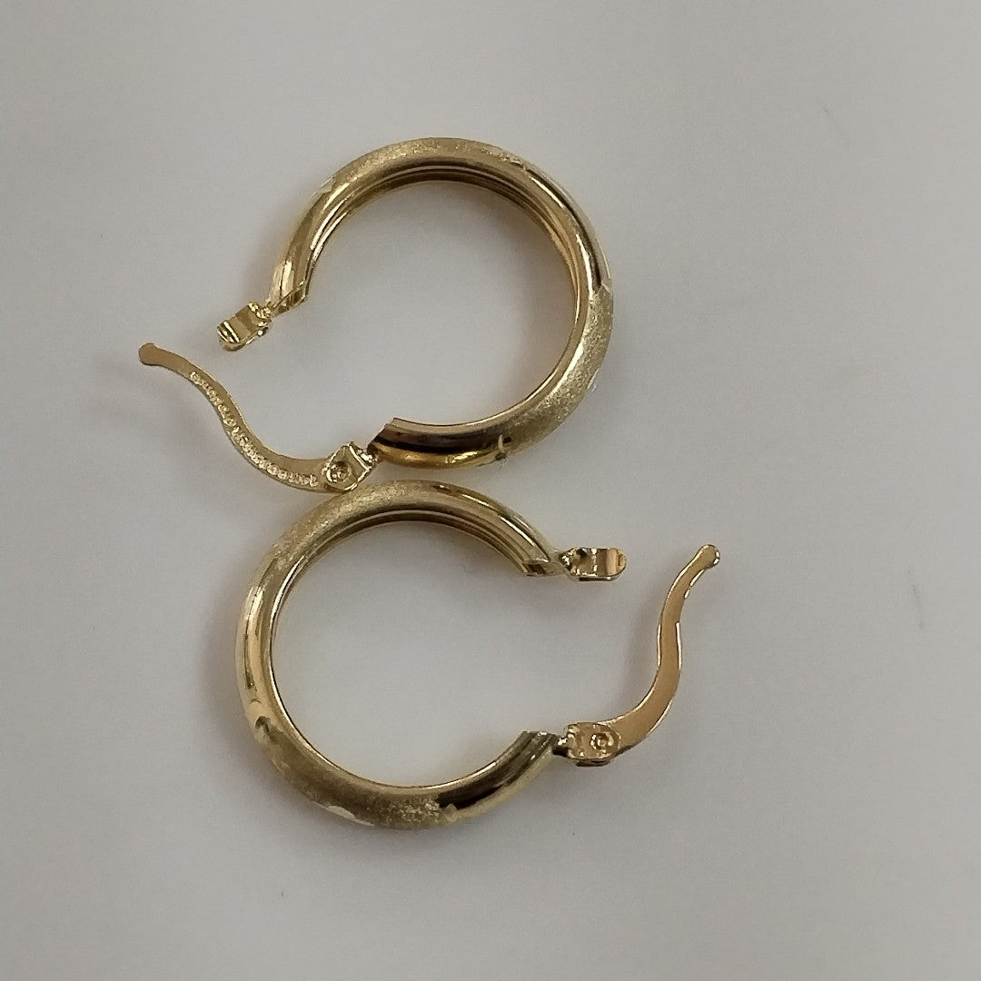ARETES TEJIDO ARRACADA SATINADA 14K 2.5 GR (NUEVO)