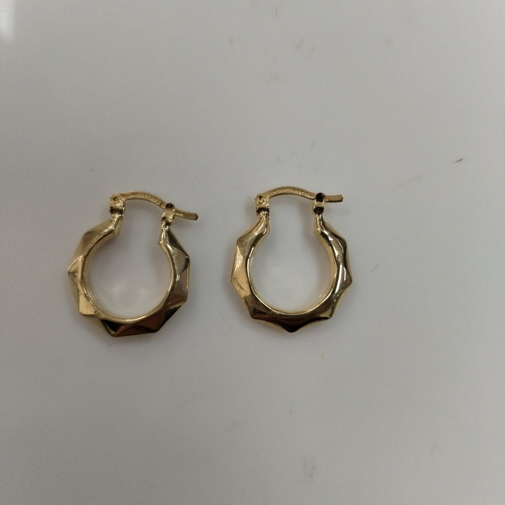 ARETES TEJIDO ARRACADAS FACETADAS 14K 1.8 GR (NUEVO)