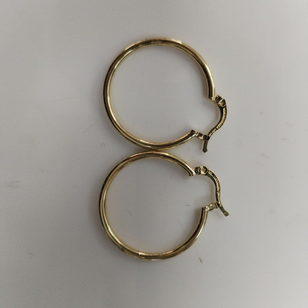 ARETES TEJIDO ARRACADAS LISAS 14K 1.5 GR (NUEVO)