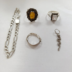 ANILLITO, DIJE, PULSERA PLATA 23.7 GRMS (SEMINUEVO)