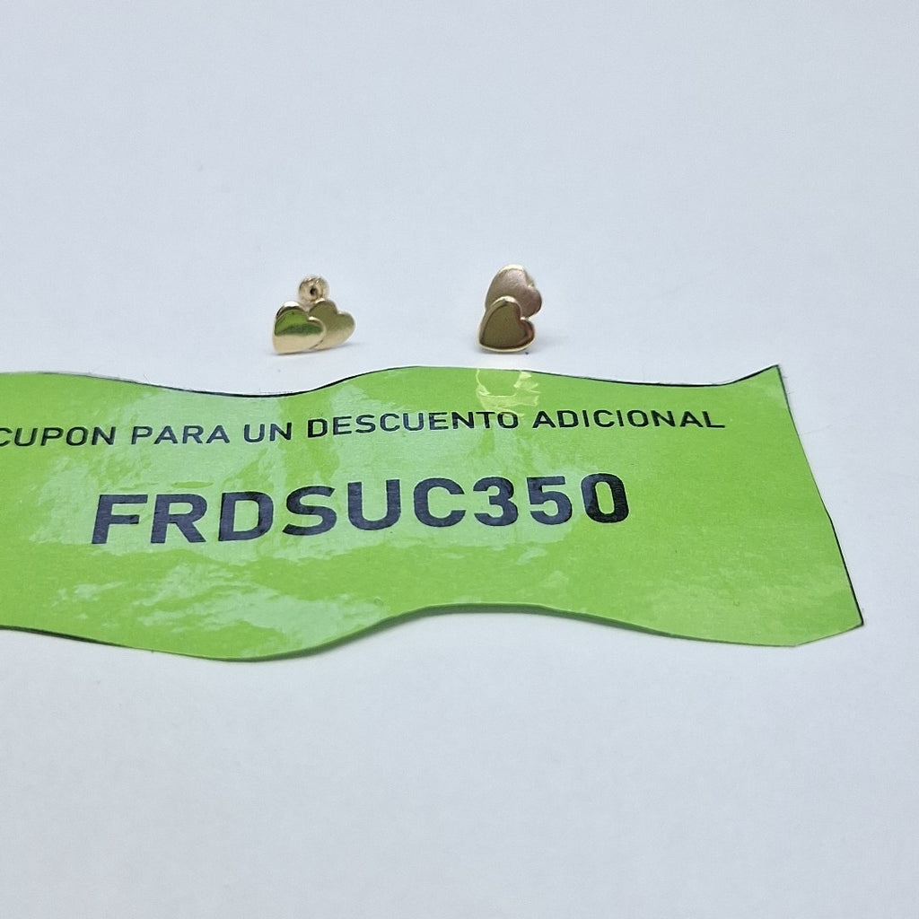 BROQUELES BROQUEL CORAZON DOBLE 14K 0.2171 GR (NUEVO)