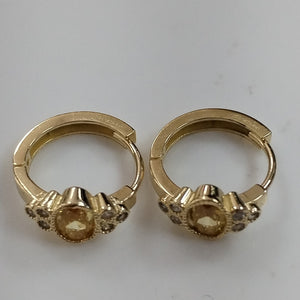 ARETES ARRACADAS CON CIRCONIAS Y PDRAS COL 14K 3.3 GR (NUEVO)