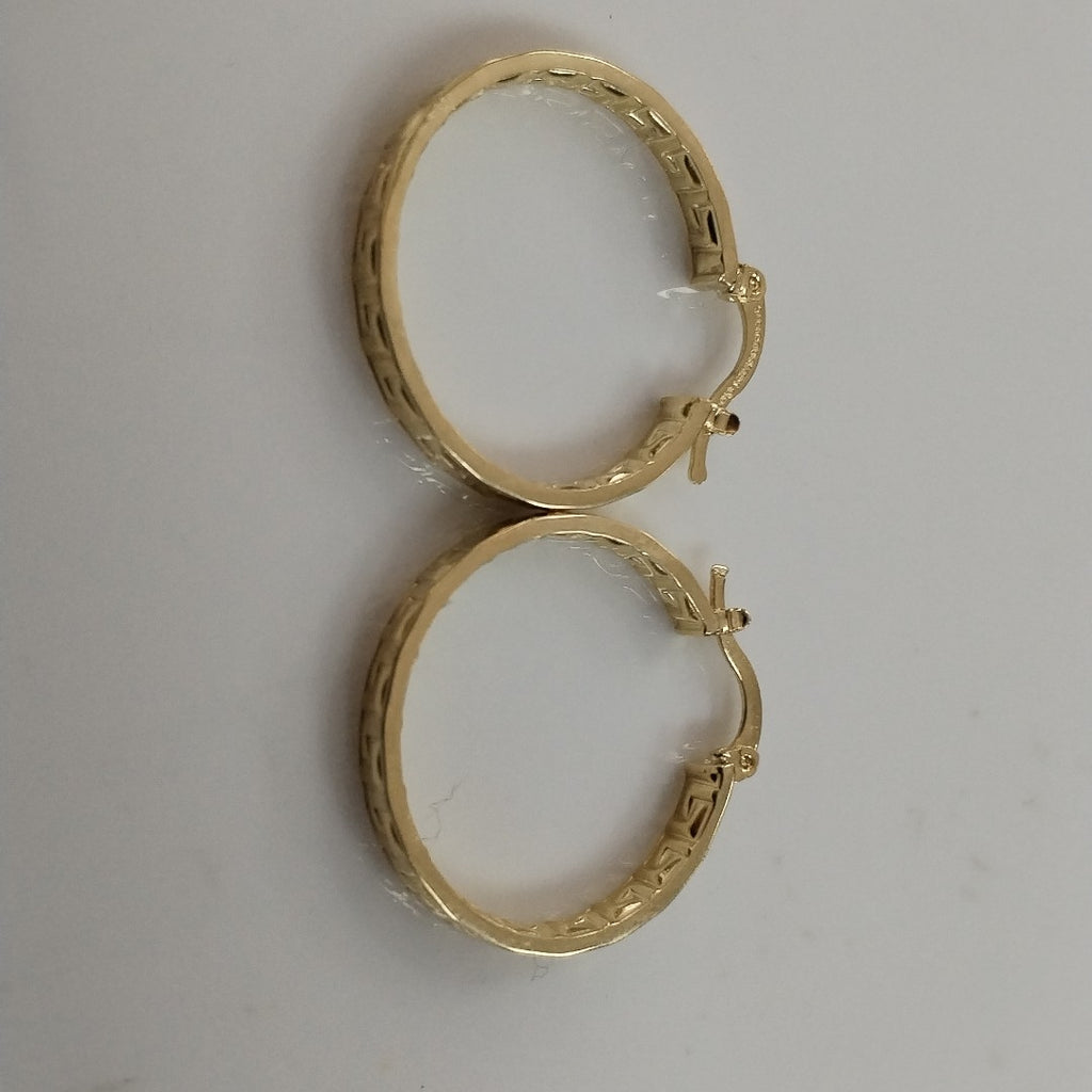 ARETES TEJIDO ARRACADA CON GRECAS 14K 2.8 GR (NUEVO)