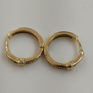ARETES HUGGIES C CIRCONIA 14K 1.9 GR (NUEVO)