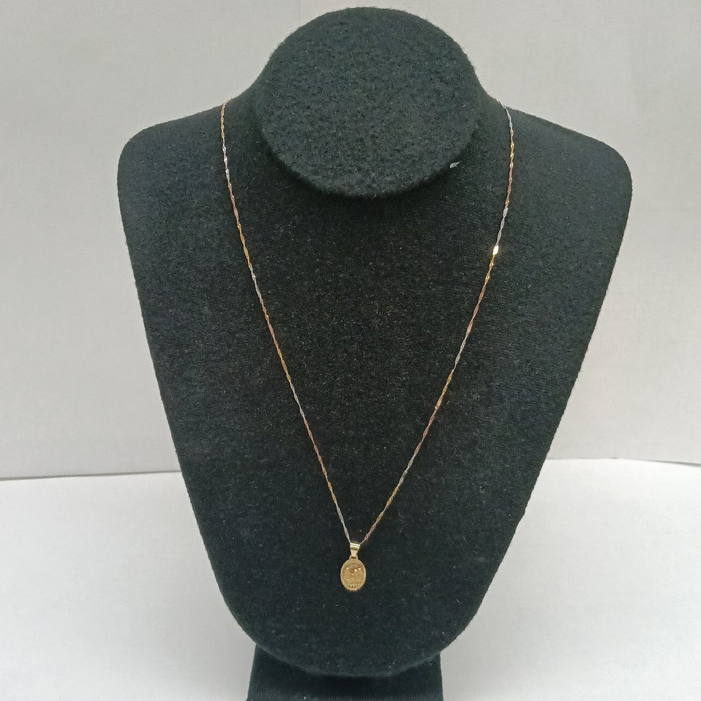 CADENA, MEDALLA RELIGIOSA ORO 10 K 1.3 GRMS (SEMINUEVO)