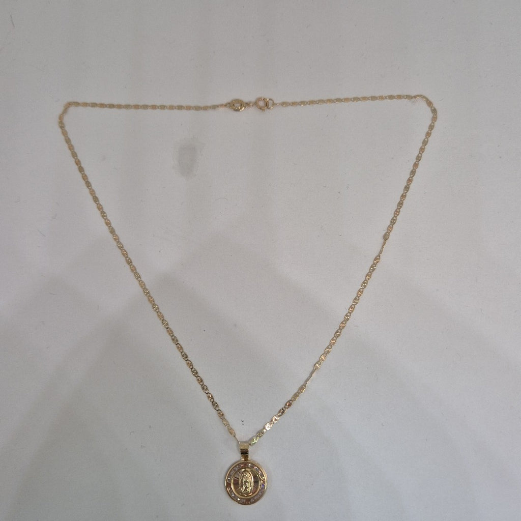 CADENA, MEDALLA RELIGIOSA ORO, ORO COMBINADO 10 K 2.1 GRMS (SEMINUEVO)