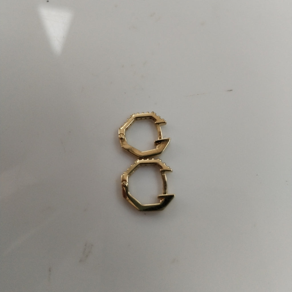 ARETES HUGIES C CIRCONIAS 14K 1.5 GR (NUEVO)