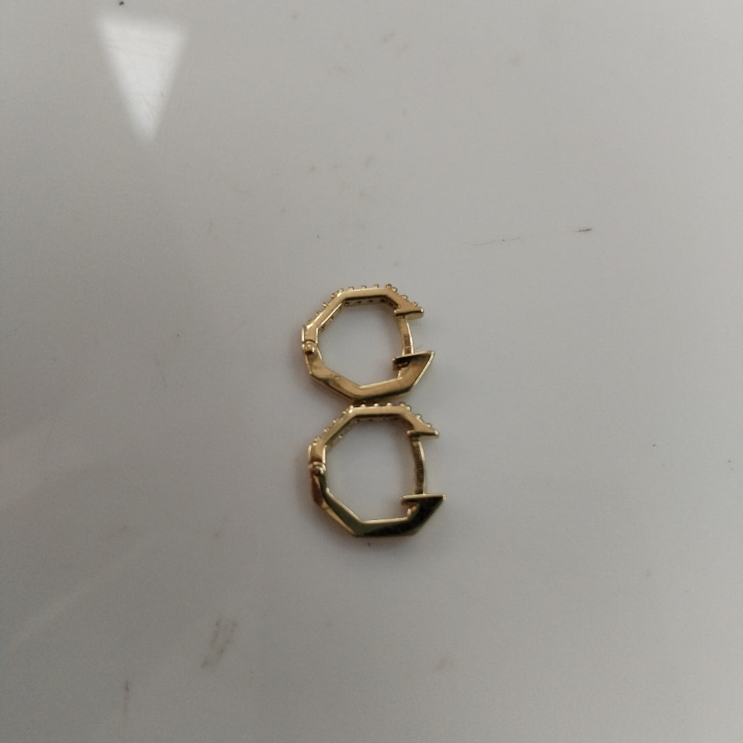 ARETES HUGIES C CIRCONIAS 14K 1.5 GR (NUEVO)