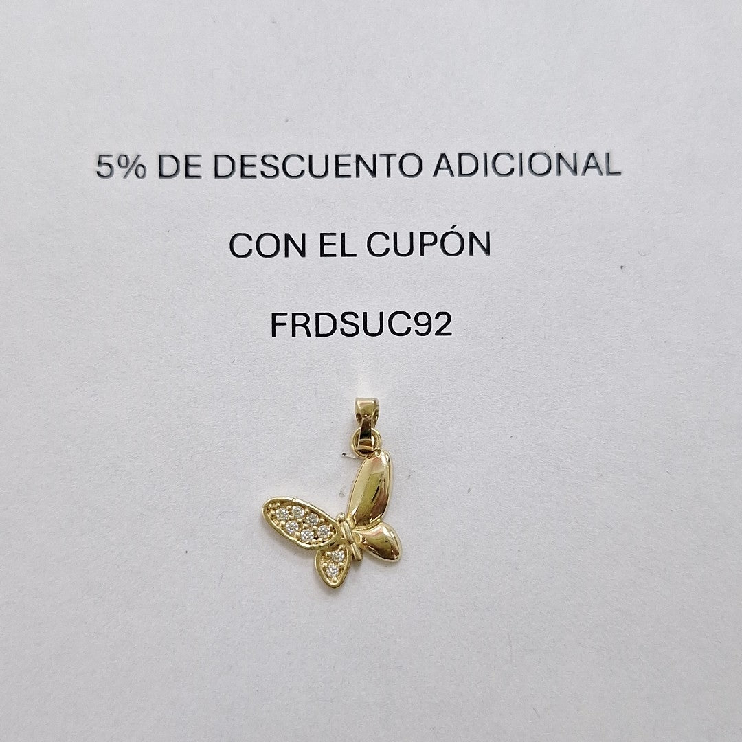 DIJE MARIPOSA CON CIRCONIAS 10K 1 GR (NUEVO)