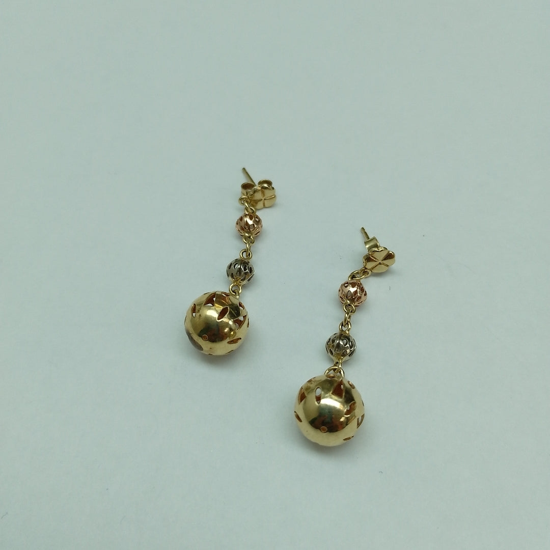 BROQUELES PAR ORO, ORO COMBINADO 14 K 4 GRMS (SEMINUEVO)