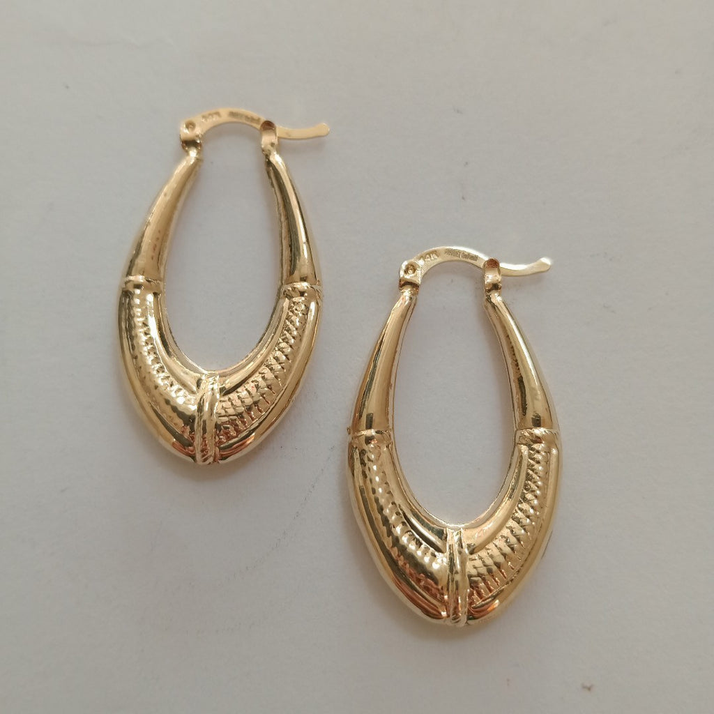 ARETES ARRACADAS ESTRIADAS 14K 2.6 GR (NUEVO)