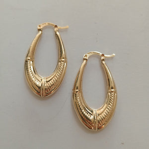 ARETES ARRACADAS ESTRIADAS 14K 2.6 GR (NUEVO)