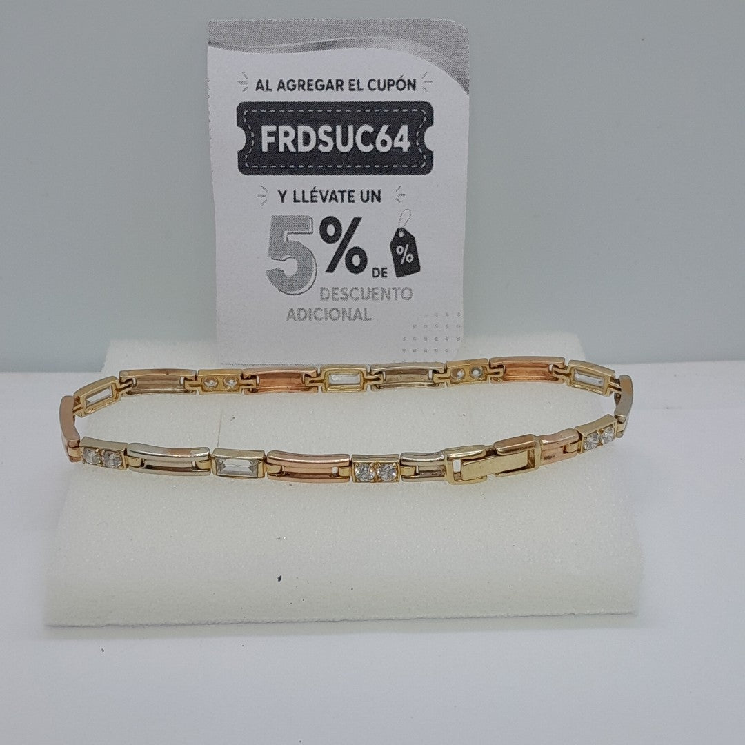 PULSERA ORO COMBINADO 10 K 11,00 GRMS (SEMINUEVO)