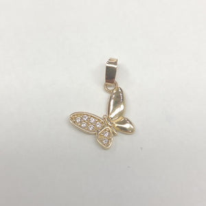 DIJE MARIPOSA CON CIRCONIAS 10K 0.9 GR (NUEVO)