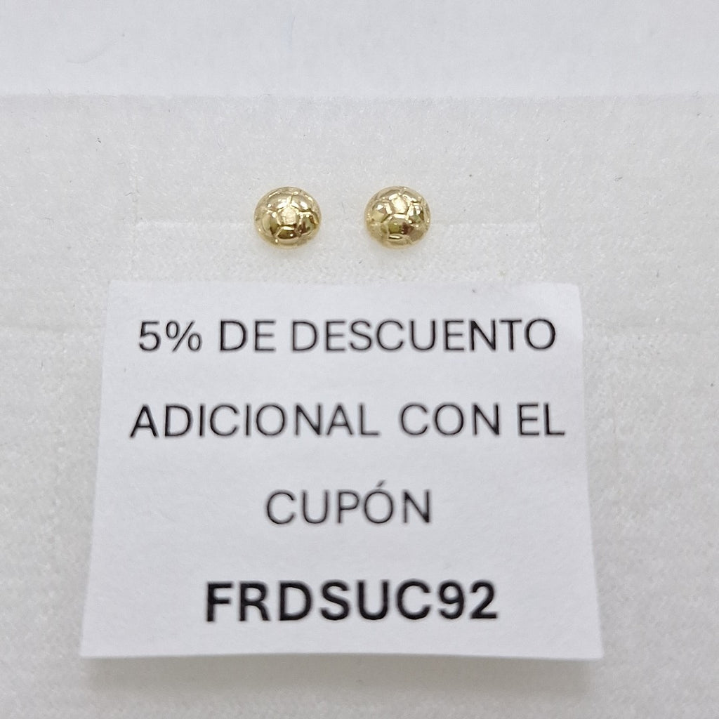 BROQUELES BROQUEL FIG BALON DE FUTBOL 14K 0.2387 GR (NUEVO)
