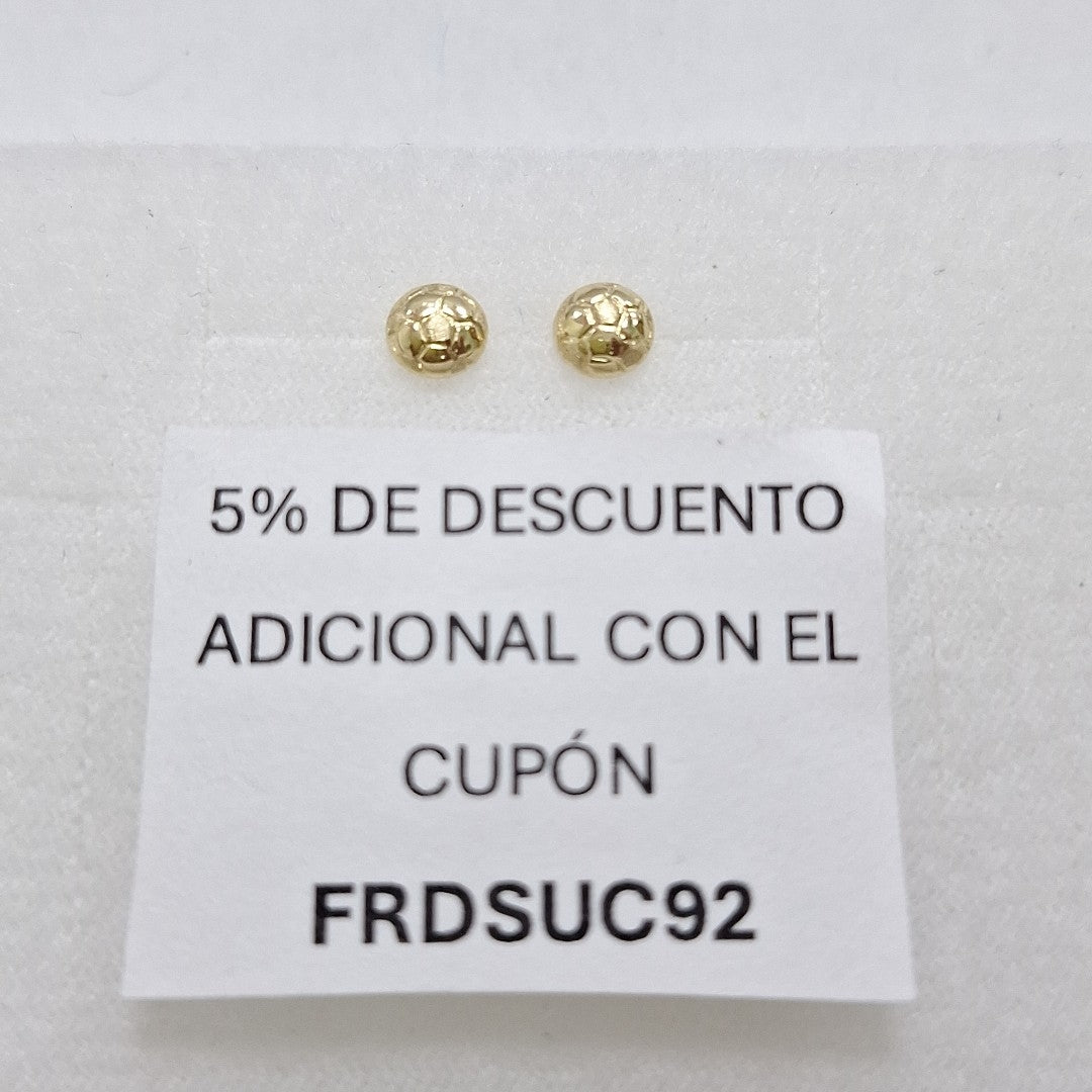 BROQUELES BROQUEL FIG BALON DE FUTBOL 14K 0.2387 GR (NUEVO)