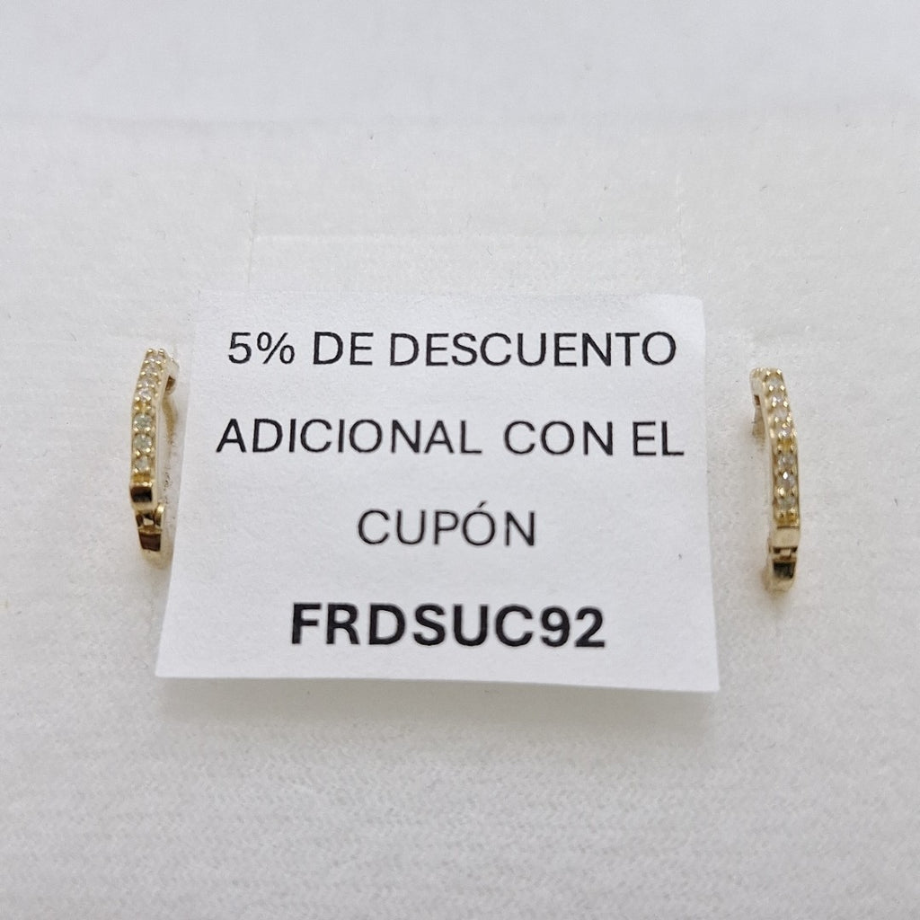 ARETES HUGIES C CIRCONIAS 14K 1.5 GR (NUEVO)