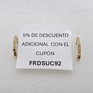 ARETES HUGIES C CIRCONIAS 14K 1.5 GR (NUEVO)