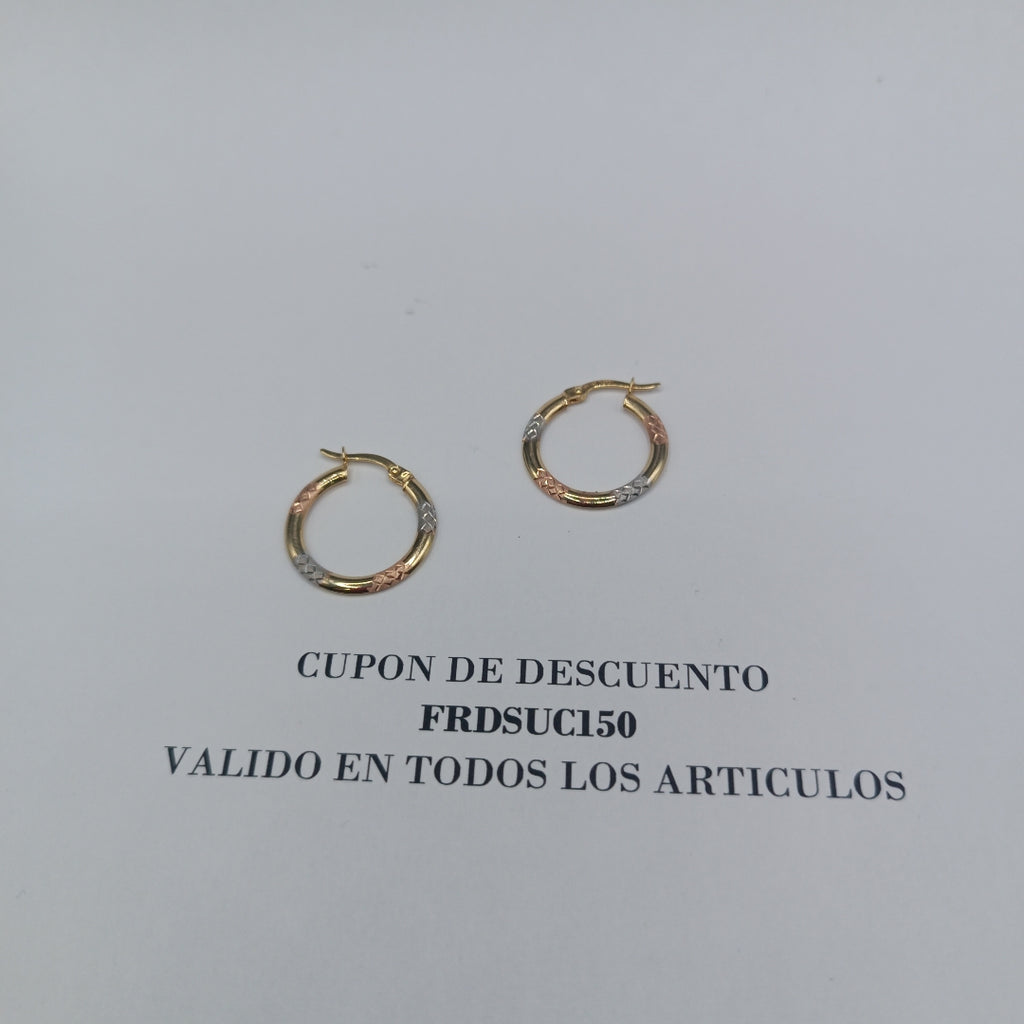 ARETES PAR ORO 14 K 1,20 GRMS (SEMINUEVO)