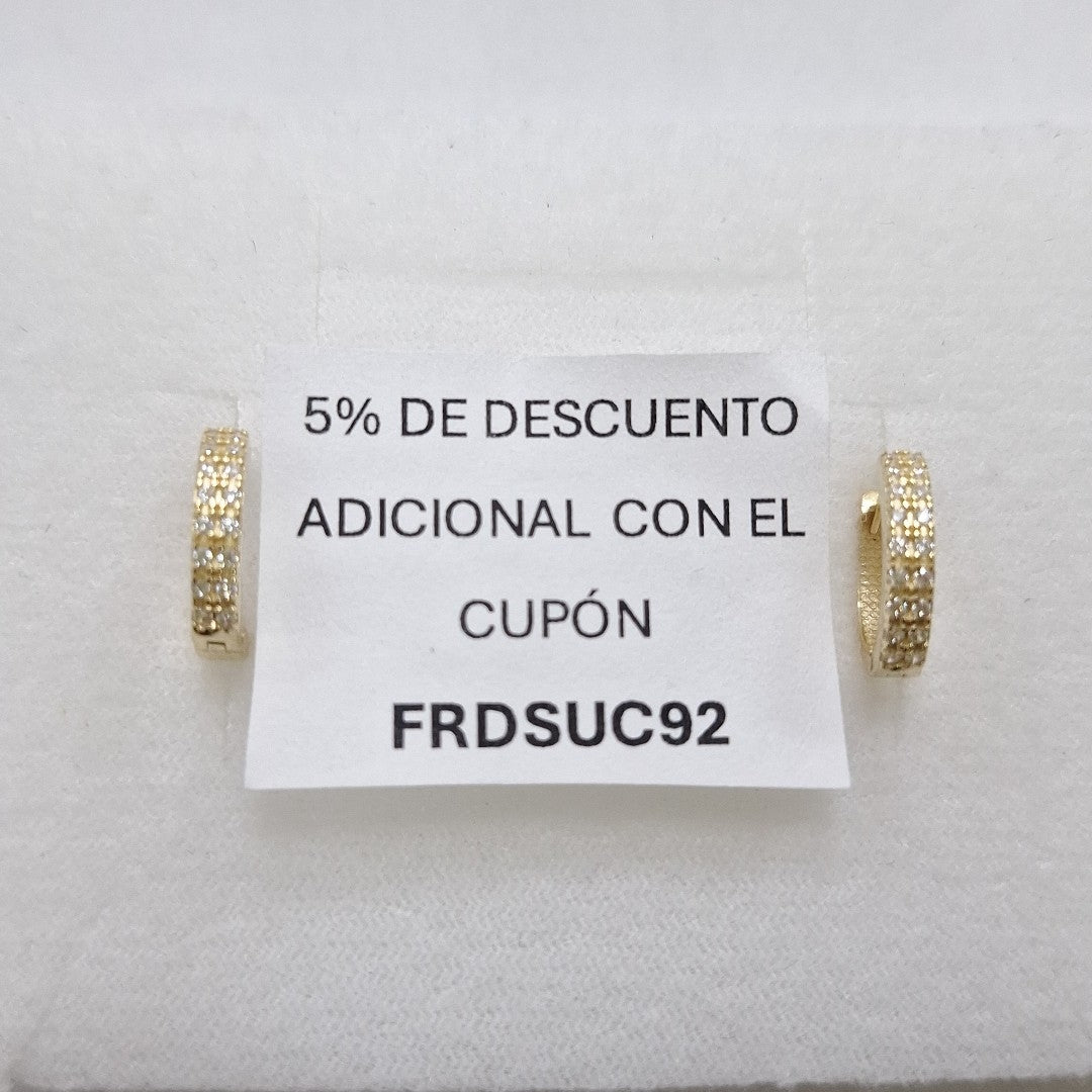 ARETES HUGGIES C CIRCONIAS 14K 1.8 GR (NUEVO)