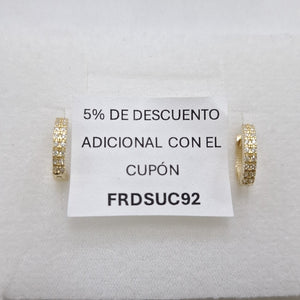 ARETES HUGGIES C CIRCONIAS 14K 1.8 GR (NUEVO)