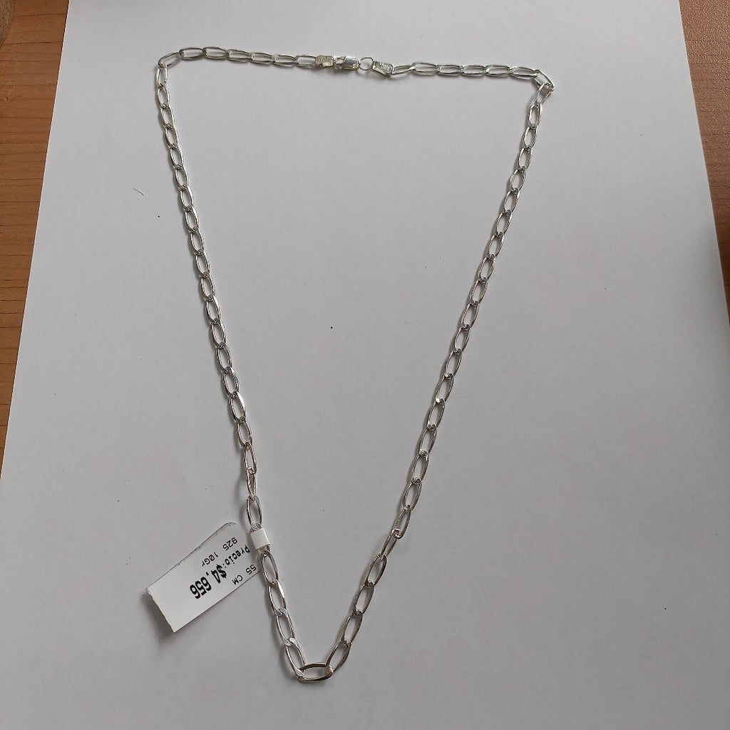CADENA TEJIDO ESLABONES PLATA .925 55 CM 10 GR (NUEVO)