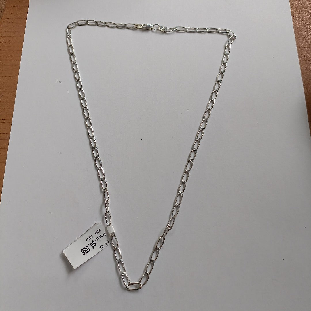 CADENA TEJIDO ESLABONES PLATA .925 55 CM 10 GR (NUEVO)