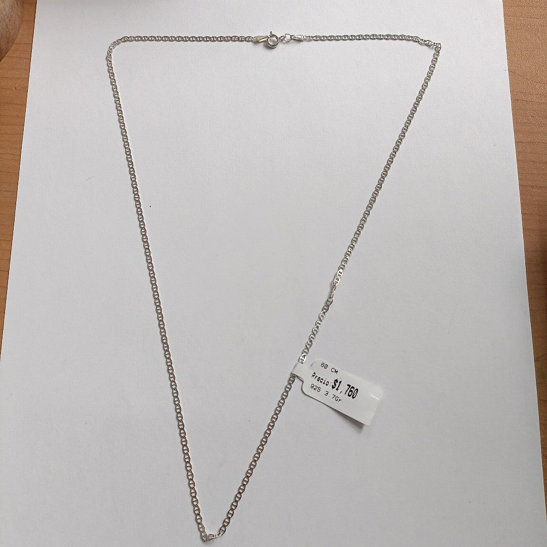 CADENA TEJIDO GUCHI PLATA .925 60 CM 3.7 GR (NUEVO)