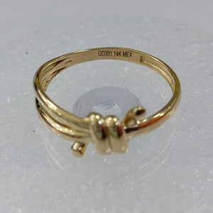 ANILLO ANILLITO C NUDO 14K 7 TALLA 2 GR (NUEVO)