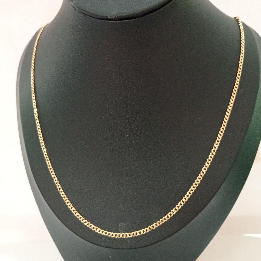 CADENAS BARBADA DIAMANTADA ORO 14K 55 CM 5.8 GR (NUEVO)