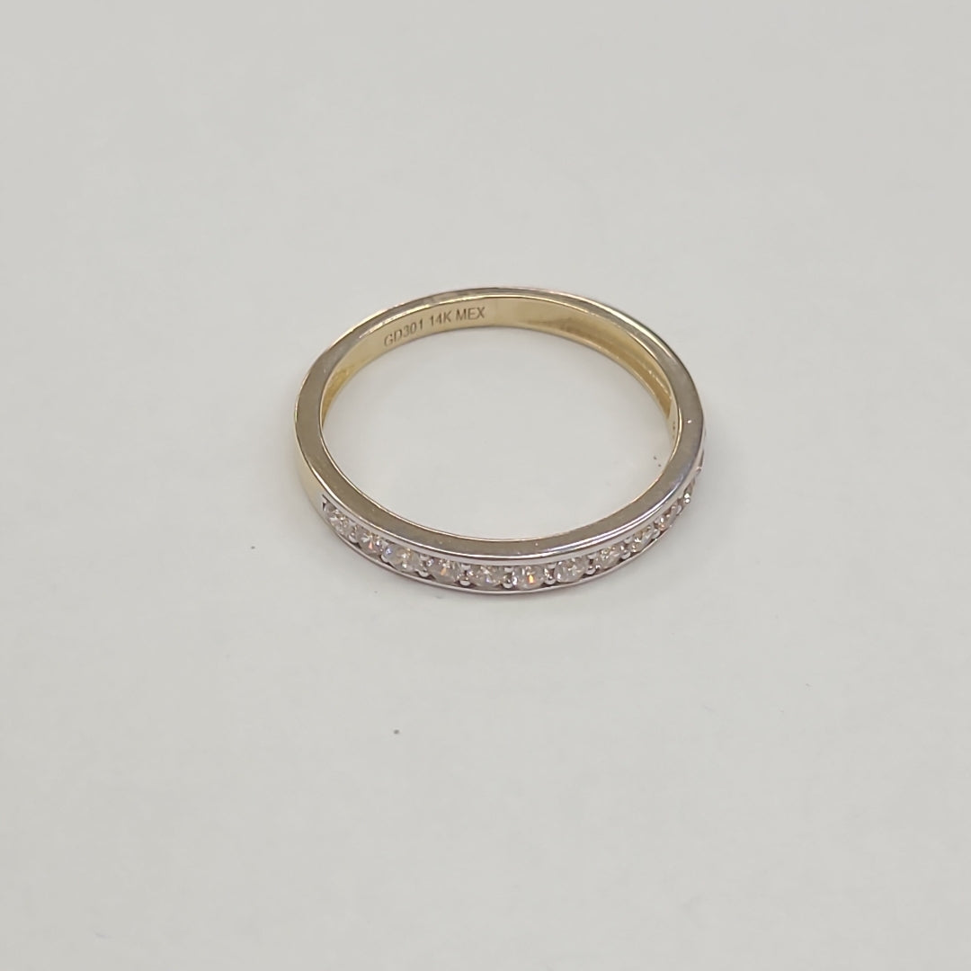 ANILLO ANILLITO C CIRCONIAS 14K 9 TALLA 2.4 GR (NUEVO)